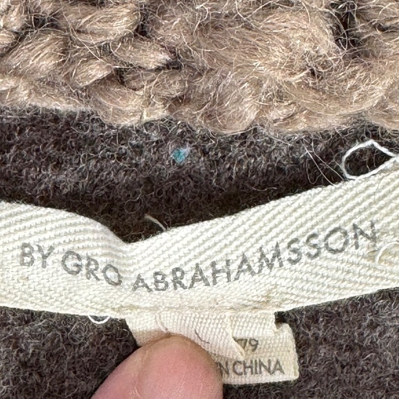 Gro Abrahamsson X Anthropologie Arslan Boiled Wool Knit Sweater Jacket Sz L - Picture 10 of 13